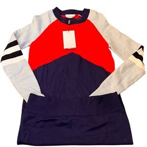 Lacoste, Women’s Colorblock Crewneck Sweater Dress, Size 34/2